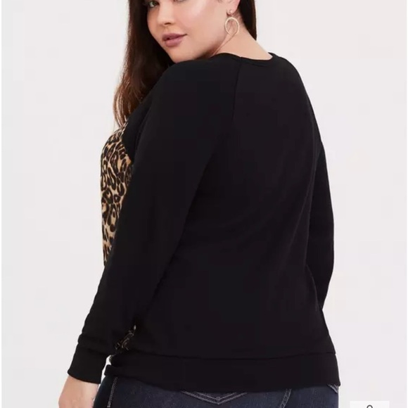Leopard print chiffon front pullover - Picture 7 of 7
